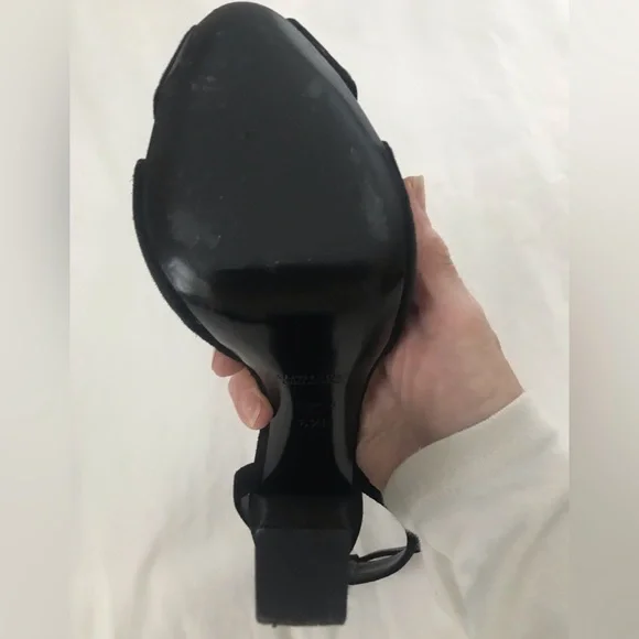 MINT! Ralph Lauren Purple Label Kabria Black Suede Heel - Picture 3 of 14